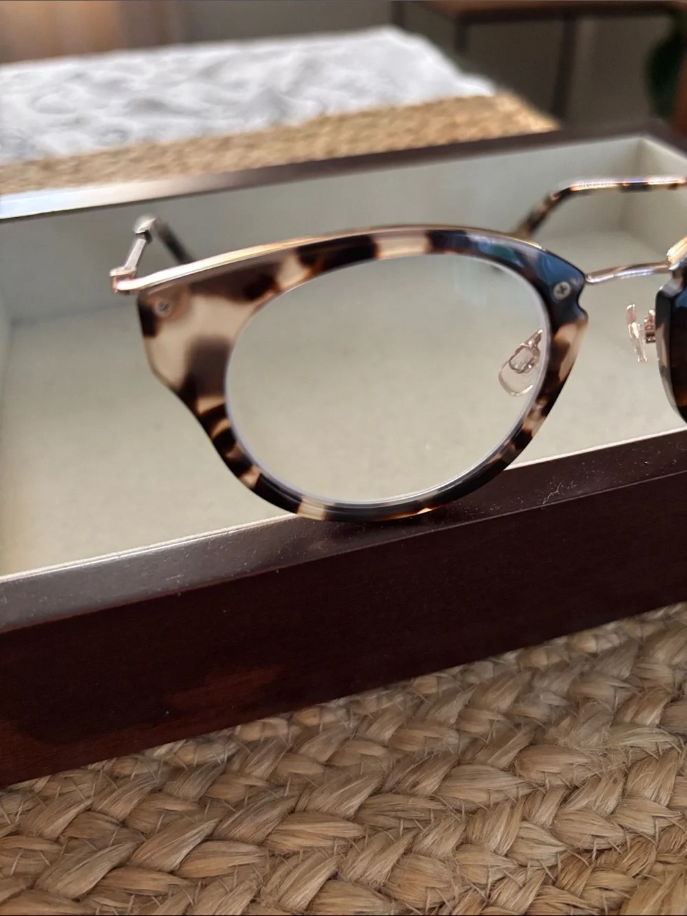 Warby Parker Tortoiseshell Round Optical Glasses with Gold Bridge